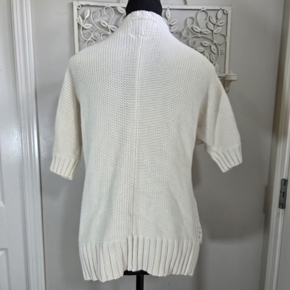 Guess Cream Knit Cardigan with Metal Snaps Size Small - Picture 3 of 7